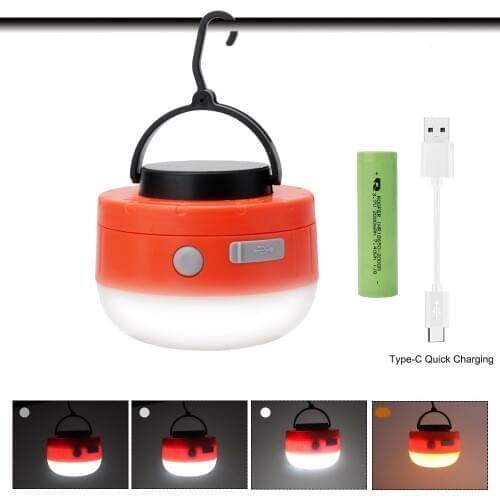 BORUiT Portable LED Camping Lantern USB Rechargeable Type-C Quick Charge Magnetic Work Light Waterproof Tent Light Fishing Lamp