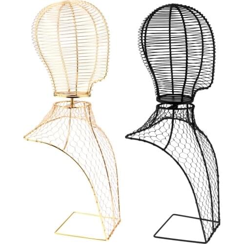 Detachable Metal Display Stand Mannequin Head And Half of Body Part For Displaying Sports Cap / Travel Hats / Scarfs Wig Stand