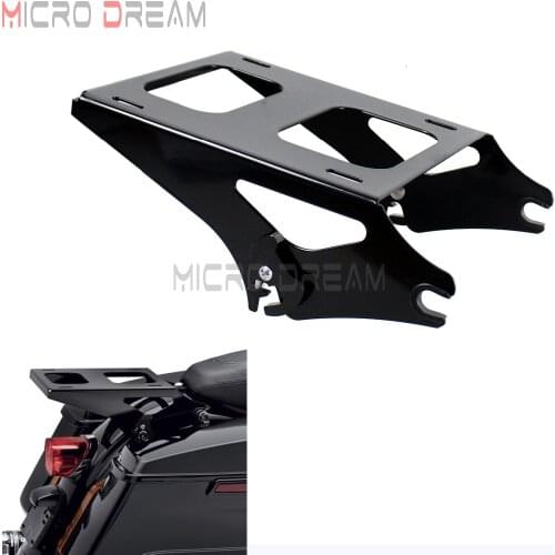 Motorcycle Black Two Up Tour Pack Detachable Rear Luggage Rack For Harley 14-18 Touring Road King FLHR Street Glide FLHX FLTRX