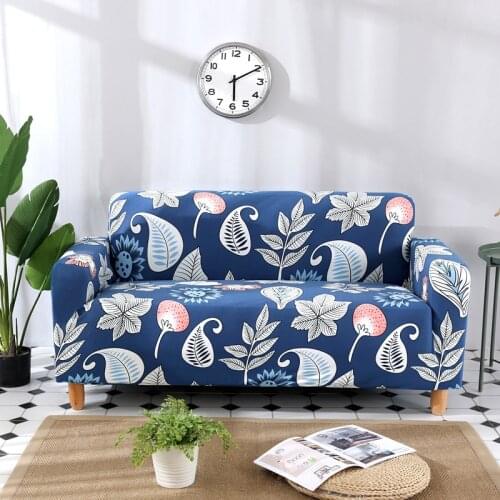 Blue Plaid Sofa Cover Leather Sofa Slipcover Protective Case Sofa Covers 1/2/3/4-seat Stretchable Couch Cover Dropshipping 2018