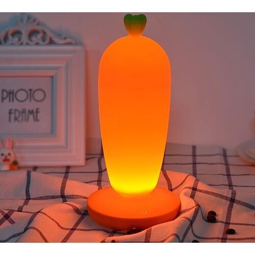 LED Radish USB Charging Touch Induction Night Light Bedroom Bedside Warm Eye Protection Table Lamp
