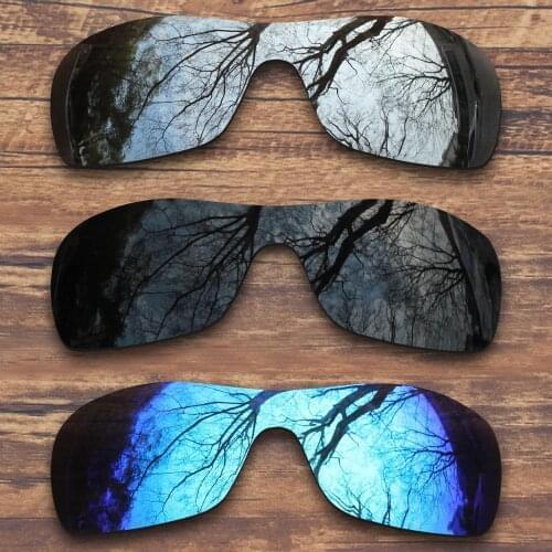 ToughAsNails 3 Pieces Black.Silver.Blue Polarized Replacement Lenses for Oakley Antix Sunglasses