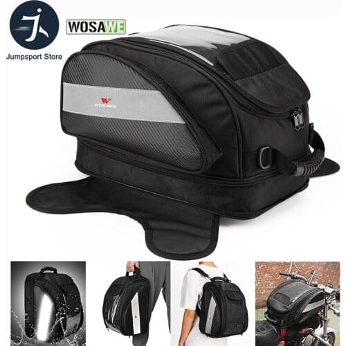 WOSAWE Cycling Backpack Motorcycle Tank Bags Magnetic Fuel Oil Moto Phone GPS Navigation Bag Travel Luggage Motocross Helmet Bag