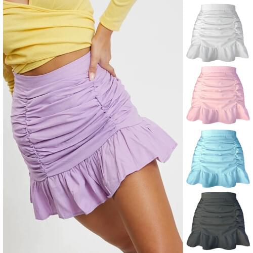 Woman skirts harajuku 2021 hot style skirt falbala zipper skirts pure color drape pockets hip fishtail skirts womens WSL4421