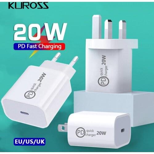 20W PD Fast Charger For iPhone 12 ProMax 11 Xs Xr Usb C Adapter Charger Type C Quick Charging QC3.0 For Xiaomi Samsung Huawei