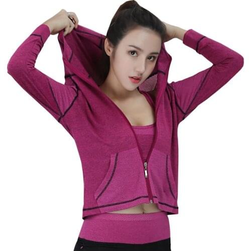 Women Sports Zipper Hoodie Cardigan Running Yoga Outdoor Large Training Sportswear Coat Female Plus Size