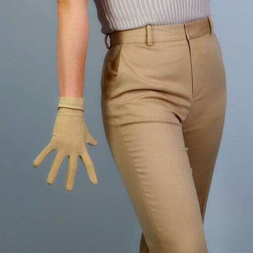 Champange Ladies Spandex Green Finger Gloves Elegant Short Gloves Courtesy Summer Gloves for Wedding Dinner Parties gants