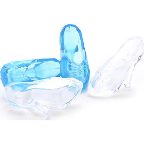 1 Pairs Crystal Shoes for 11" Cinderella Doll Accessories 2 Colors