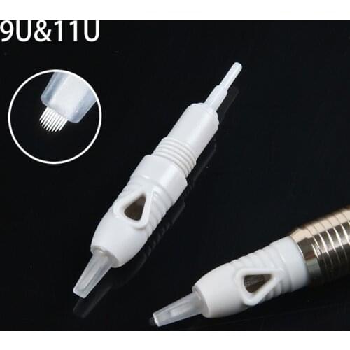 10/50pcs Disposable Eyebrow Tattoo Needles 9U 11U Sterilized Microblading Permanent Makeup Cartridge Needles