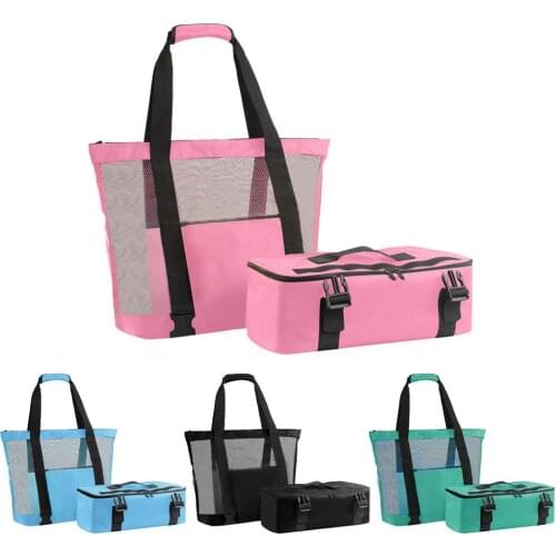 2-in-1 Outdoor Camping Beach Bag Portable Storage Bag Detachable Zipper Insulation Bag Towel Organizer Swimming Bag For Hiking