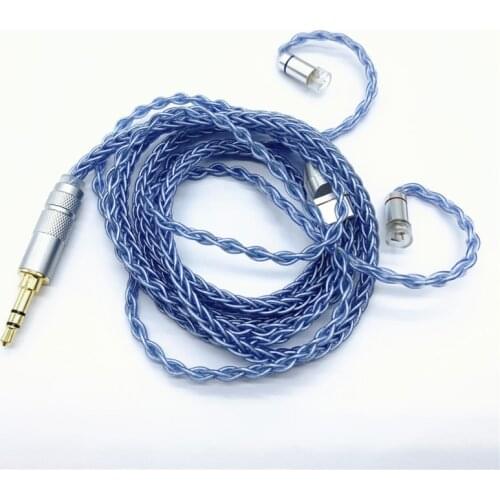 8 core cable MMCX UE900 IE80 0.78MM QDC A2DC IM50 TF10 KZ0.75MM single crystal copper silver plated cable 1.2meter