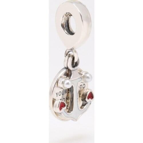 Bewill Love Anchor 925 Silver String Decoration Fashion Temperament New Dream Boat Anchor Pendant Fit Original Charms Necklace