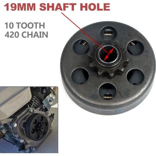19mm GO Kart Fun Centrifugal Automatic Clutch 3/4" 10 Tooth 420 Chain for 152 168 Engine Karting