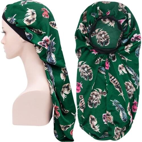 Long barrel solid sleeping cap silk bonnet soft Breathable turban sleep Headwear caps bonnets hats for fedoras beanie adult