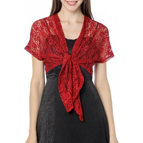 Elegant Women Lace Shawl Cardigan Hollow Lace Evening Dress Shawls Bridal Wedding Boleros Wraps Ladies Party Lace Shawls Capes