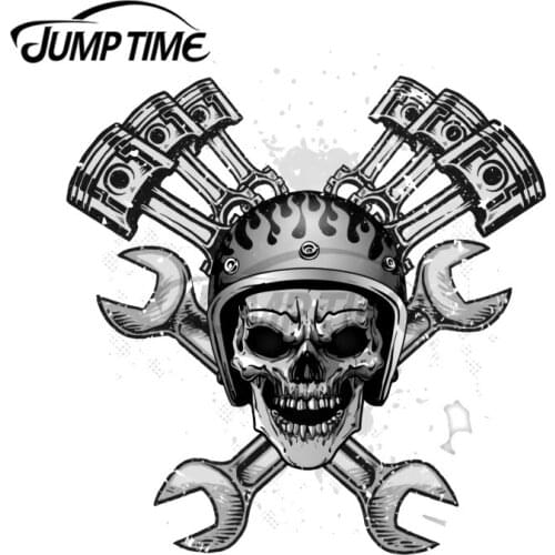 JumpTime 13 x 6.8 cm Rider Skull Funny Vinyl Sticker Car Bumper Decal Waterproof Car Styling Car Accessories Vehicle Decoration