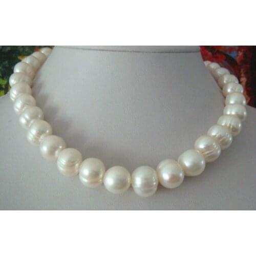 CLASSIC natural 10-11mm south sea white pearl necklace 18inch