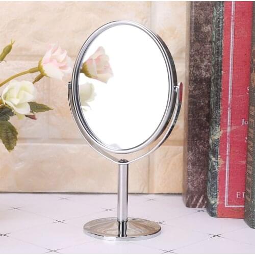180 Rotation Rotatable Portable Simple Beauty Makeup Cosmetic Mirror Double-Sided Normal Magnifying Stand Small Size Mirror
