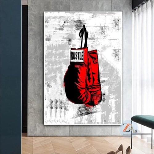 Red Boxing Gloves Graffiti Art Poster Color Print Canvas Painting Mural Street Art Picture Home Bar Wall Decoration No Frame