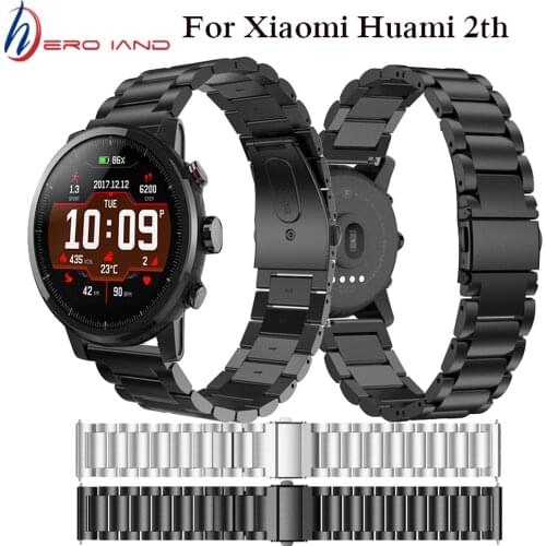 22mm Metal Stainless Strap for Xiaomi Huami Amazfit Watch Bracelet Band Milanese Loop Magnetic Straps for Amazfit Pace Stratos 2