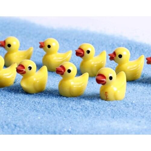 Miniature Dollhouse Fairy Garden Send 5 PCS Cute Little Duck Garden Decoration Natural Resin Jardin Ornaments
