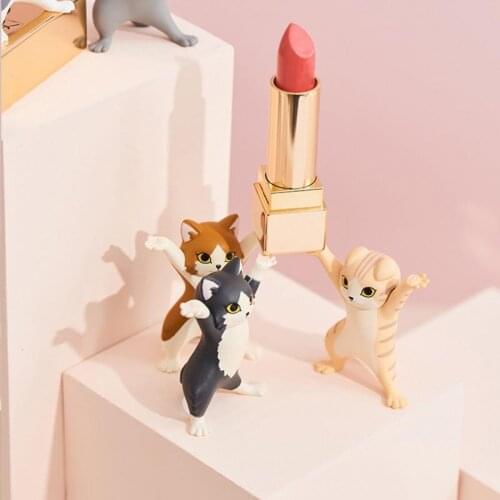 Enchanting Qualia Cat Pen Holder for Ring Hair Ring Stand Cute Funny Dance Toy Cat Handmade Bracket Desktop Decorate Adult Doll