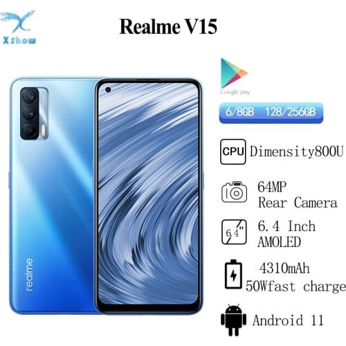 Original Realme V15 5G Smartphone 6GB / 8GB RAM 128GB ROM 6.4" AMOLED 4310mAh Battery 50W Flash Charge 64MP + 16MP Mobile Phone