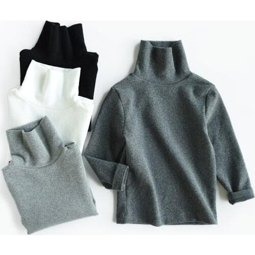 Autumn Winter Children T shirt Casual Turtleneck T shirt for Boys&Girls Tops Thick Basic Shirt Tops BB25