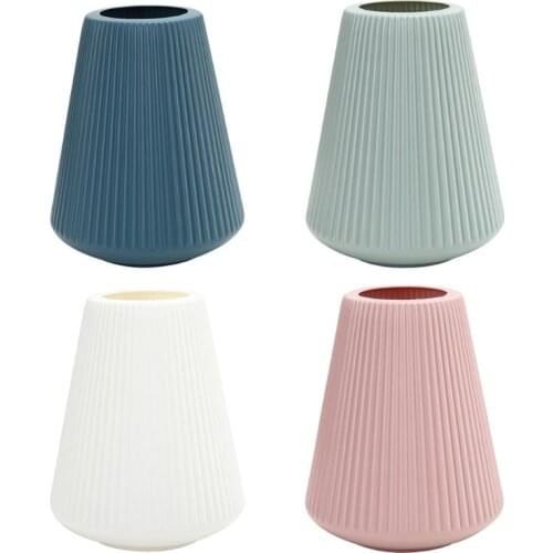 Plastic Origami Vase Imitation Ceramic Flower Pot Bottle Arrangement Container