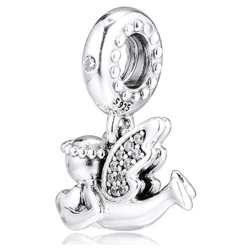 Fit Pandora Bracelet DIY Beads Jewelry Original Angel of Love Dangle Silver 925 Charm for Jewelry Making Women Gift 021086