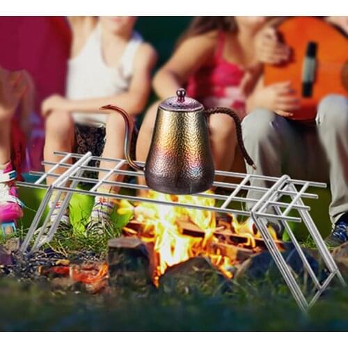 Portable Lightweight Folding Stainless Steel Charcoal BBQ Grill Rack for Party Camping Outdoor Activities Barbecue Accessories