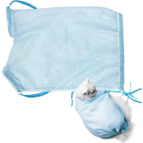 Adjustable Cat Shower Bag With Drawstring Anti Scratch Anti Bite Cat Grooming Bathing Bag For Trimming Nails Taking Medicine