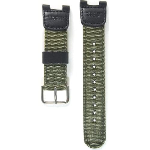 Nylon Watchband Women Men Black Sport Diving Watch Band Strap With Stainless Steel For SGW-100 Samrt Watch