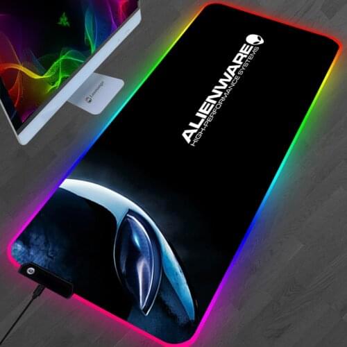 RGB Alienware Esports Gaming Mouse Pad XXL Gamer Large Dell PC Gamer Keyboard Desk Mat 90x40 LED Computer Accessories Mousepad