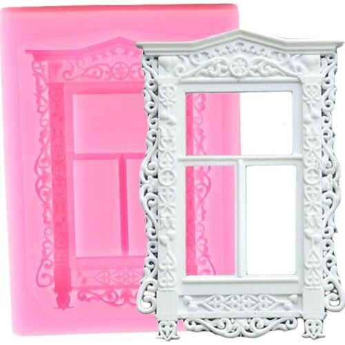 Sugarcraft Window Silicone Mold DIY Frame Cake Border Fondant Mold Cake Decorating Tools Candy Clay Chocolate Gumpaste Molds