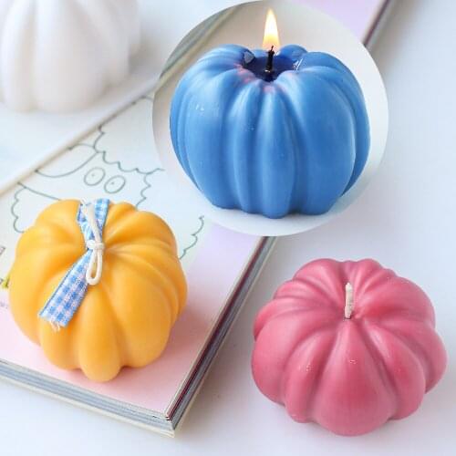 DIY 3D Candle Silicone Mold Halloween Pumpkin Candle Making Wax Mould Handmade Craft Ornament Resin Casting Mold Home Decoration