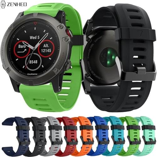 26mm Silicone Strap for Garmin Fenix 6X Pro/5X/5X Plus Outdoor Sport Watch Band For Garmin Fenix 3/3 HR Replacement Watchband
