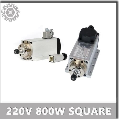 Cnc 800W Spindle Motor Machine Tool Spindle CNC Spindle 220V 0.8KW Square Spindle Motor Air Cooled Motorwith Plug/Cable Box
