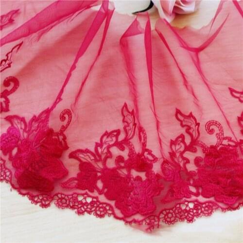 20Yards Peony Flowers Embroidered Lace Trim Tulle Mesh Fabric Tulle for Bra Lingerie Dolls Dress Decor DIY Accessories 2021