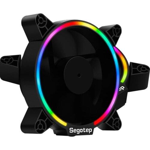 2pcs Segotep Computer PC Case Fan RGB Light 12cm Ultra Silent Cooling Fans Cooler 120mm Quite 120x120x25mm Desktop 3/4pin