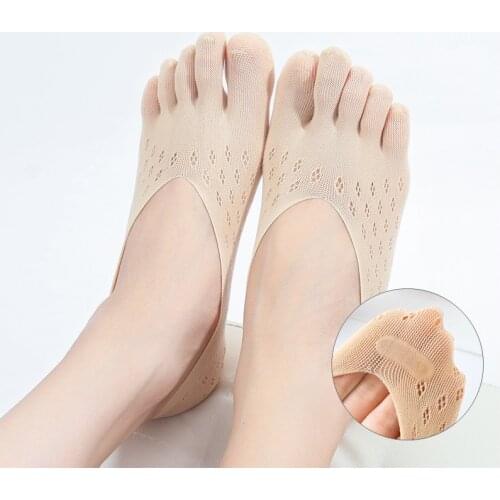 Women Summer Five-finger Socks Female ultrathin sock Funny Toe invisible sokken with silicone anti-skid breathable anti-friction