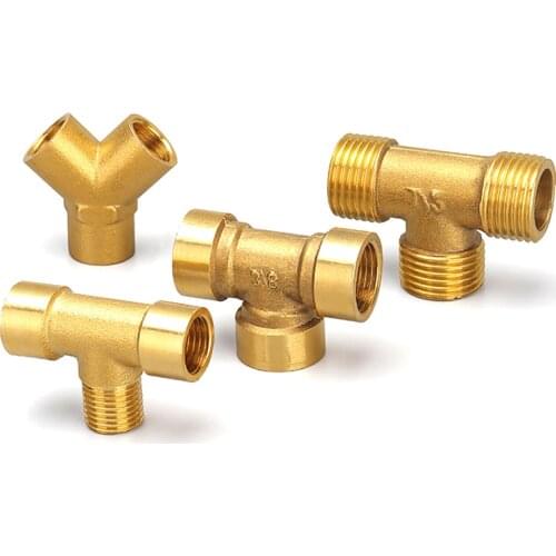 1/8" 1/4" 3/8" 1/2" 3/4" BSP Male / Female Thread L-type T-shaped Pneumatic / Plumbing Brass Pipe Fitting Water Oil Gas Adapte