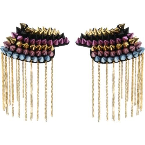 1 Pair Rivet Shoulder Brooch Emblem Badges Epaulette Costume Accessories