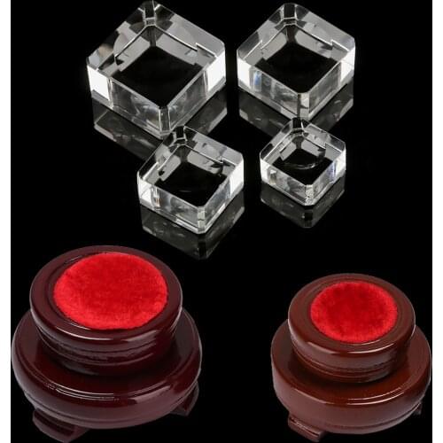 1Pc Crystal Ball Holder Desktop Ornament Display Stand Fixed Seat Sphere Base Square Glass Holder Pedestal Transparent Support