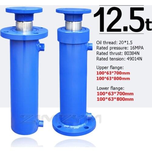 1PC FA-100x63x700-800mm Stroke Hydraulic Oil Cylinder Heavy-duty Bidirectional Lifting Wood Splitter 12.5 Tonnage Hydraulic Ram