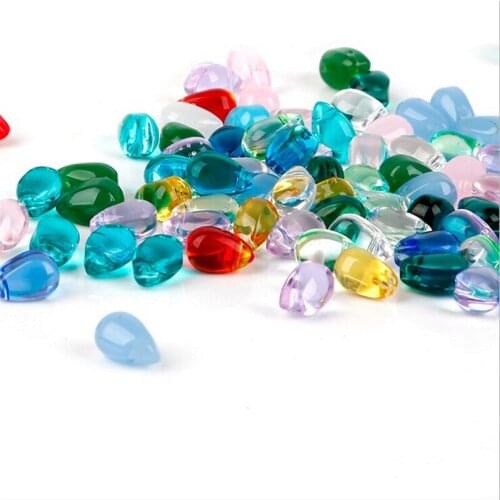 10pcs/lot new 6*9mm glass waterdrop charms bead connectors for diy earrings hairpin jewelry making handmade accessories material