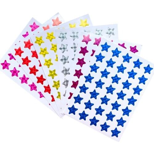 350pcs Cartoon Child Reward Five-pointed Star Laser Sticker Label Gold Sticker Self-adhesive Sticker