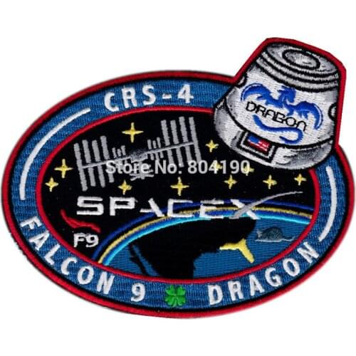 4.5" CRS-4 AUTHENTIC SPACEX FALCON 9 DRAGON ISS Commercial SUPPLY FLIGHT Embroidered Iron On Sew On Patch