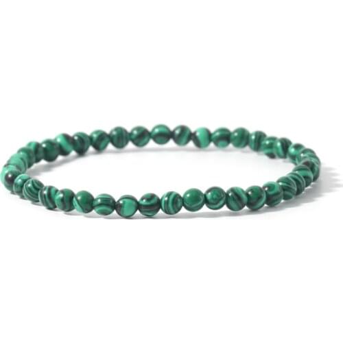 4MM Mini Malachite Bracelet Energy Bracelets Tiny Bracelet Natural Stone Statement Bracelet Charm Beaded Couples Bracelets