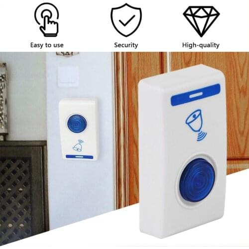504D LED Wireless Chime Door Bell Doorbell & Wireles Remote control 32 Tune Songs White Home Security Use Smart Door Bell